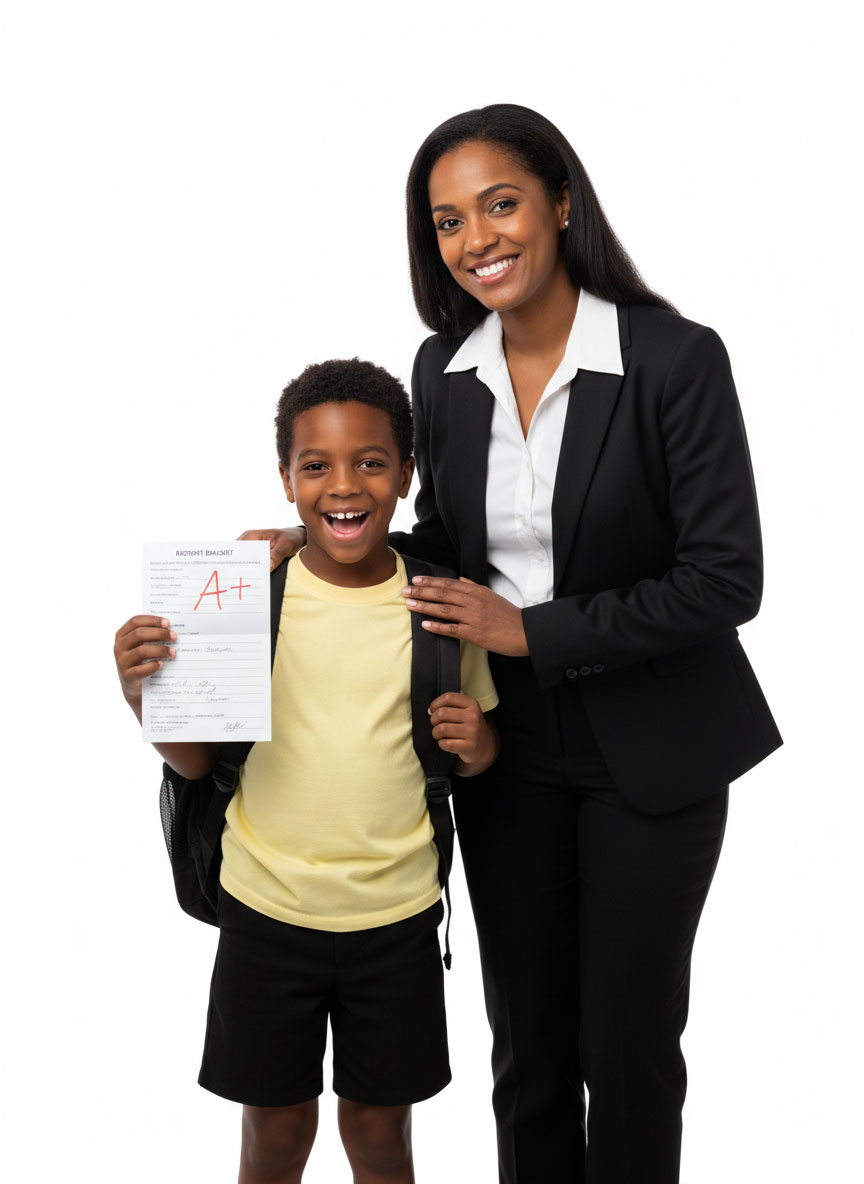 Image of young boy being tutored and doing SEA Lessons at PTI in East Trinidad Arima